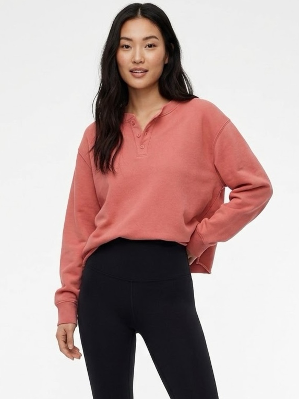 TNA | ARITZIA OVERSIZED HENLEY SWEATSHIRT